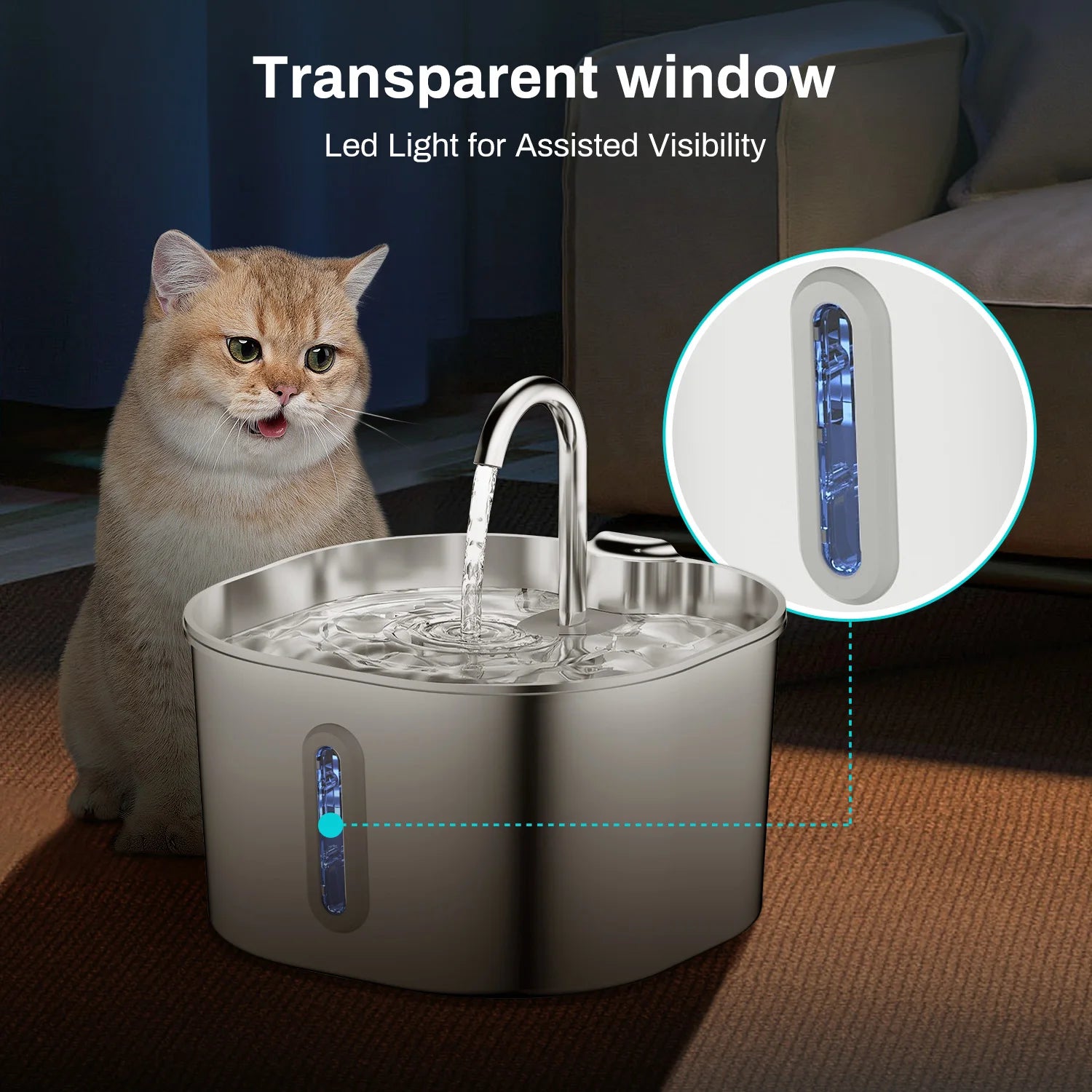 Fuente de Agua Inteligente ZenPet™ con Sensor de Movimiento e Infrarrojos